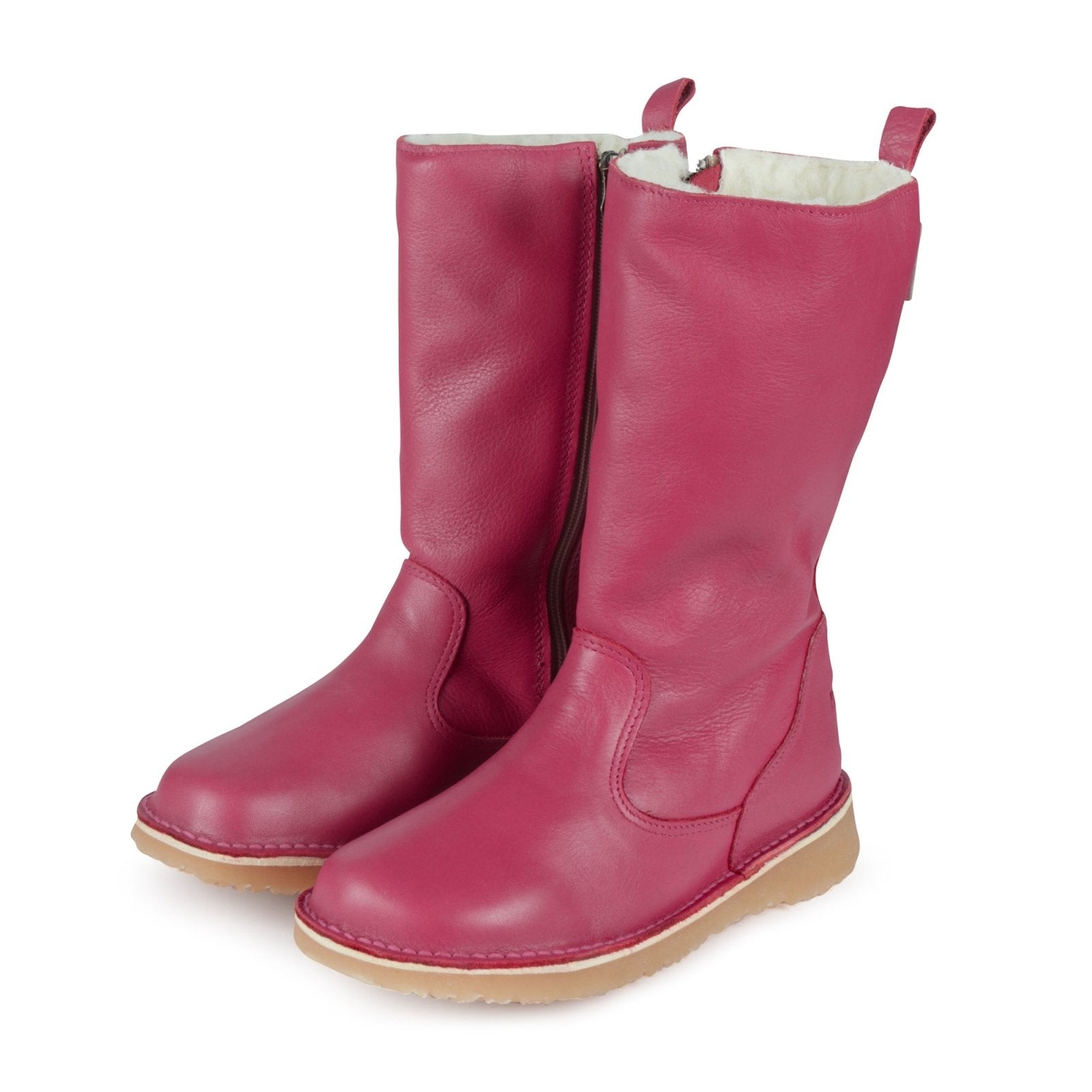 Eskimo 100% Wool - Lined Ladies Premium Leather Boot - Onspan Cerise - Freestyle SA Proudly local leather boots veldskoens vellies leather shoes suede veldskoens