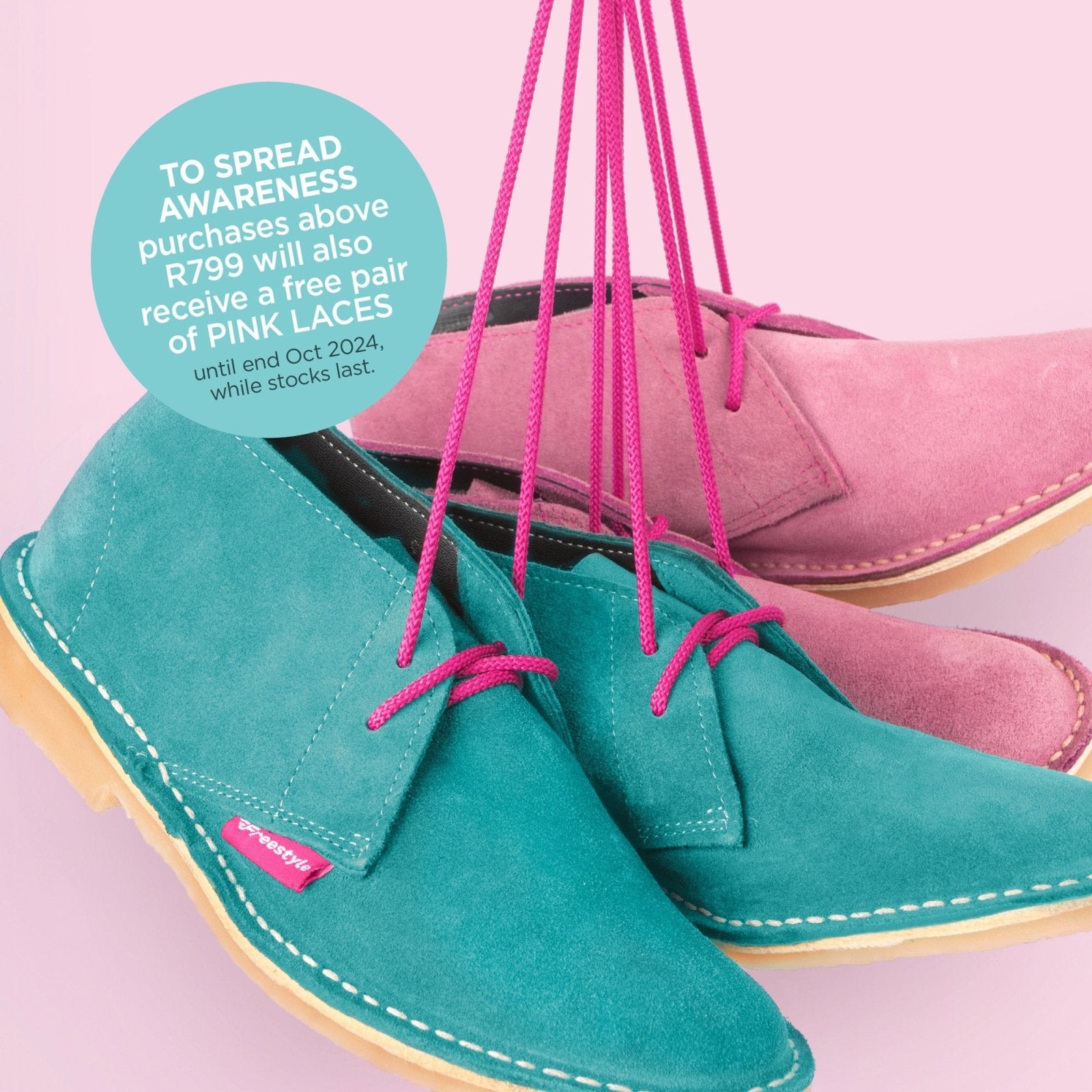 In Her Shoes for Breast Cancer Awareness with Project Flamingo - Freestyle SA Proudly local Leather Goods Supplier leather boots veldskoens vellies leather shoes suede veldskoens