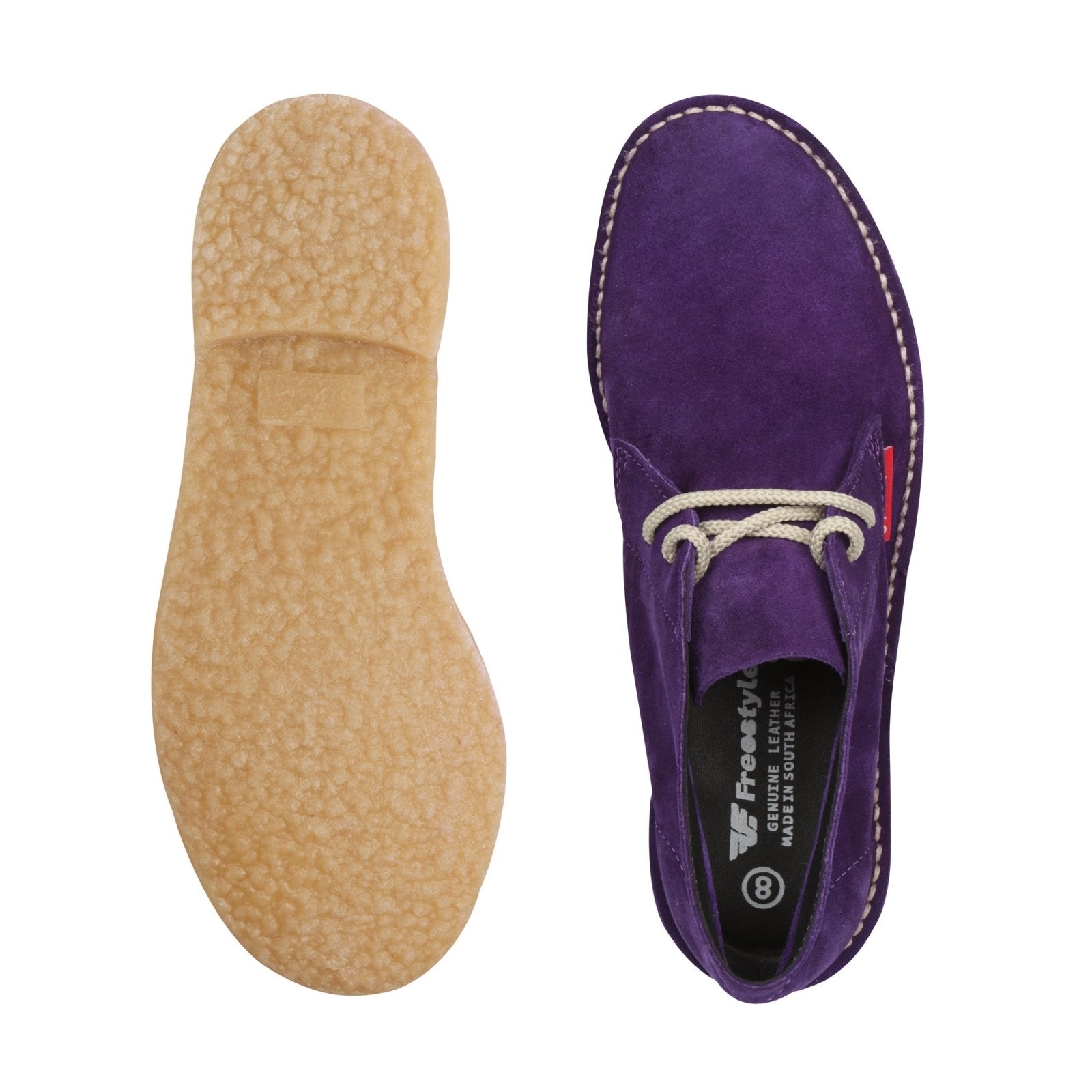 Hunter Vellie Unisex Premium Suede Veldskoen - Bright Purple - Freestyle SA Proudly local leather boots veldskoens vellies leather shoes suede veldskoens