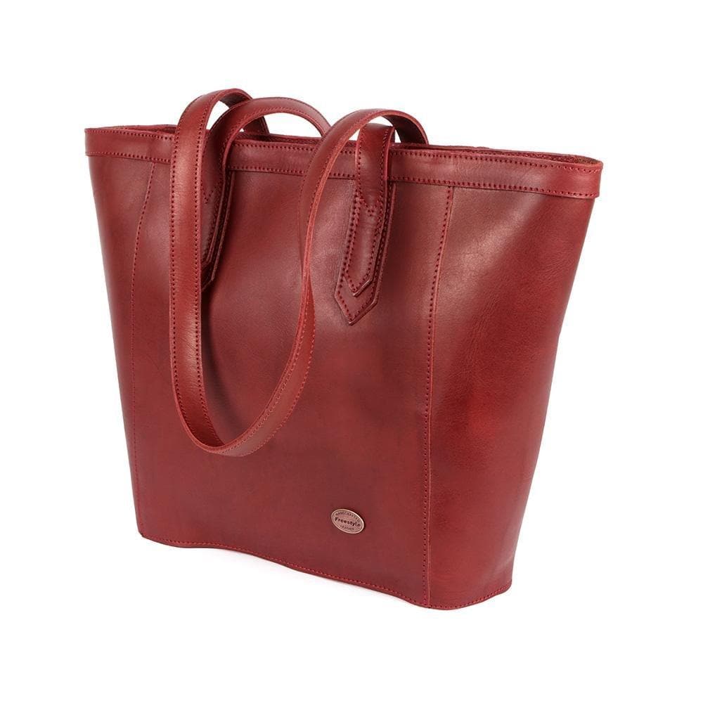 Red leather shopper discount bag